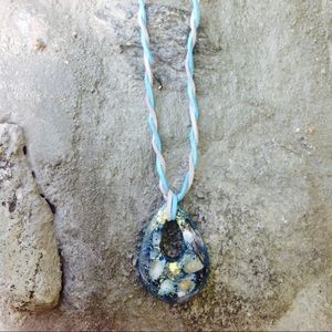 Handmade Seashell Resin Teardrop Necklace